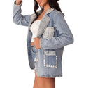 Studded Denim Blazer